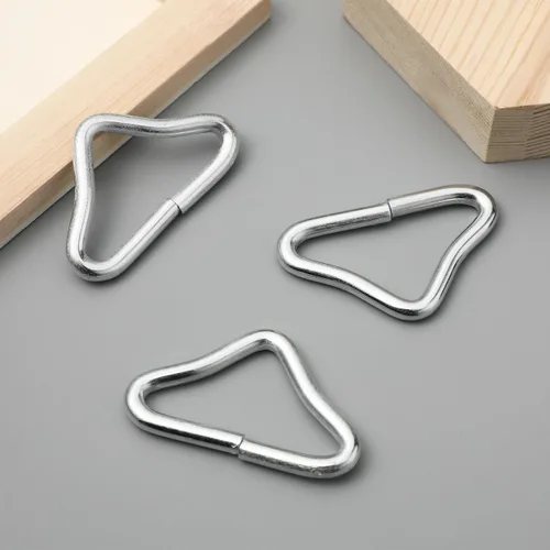 Vista 6 de BESPORTBLE 20 piezas de repuesto de hebilla triangular, anillos en V de acero inoxidable para piezas y accesorios de trampolín, anillos triangulares
