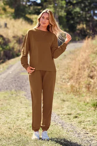 Vista 39 de Prettygarden - Conjunto de pijama de dos piezas para mujer, diseño de teñido anudado, sudadera informal de manga larga con pantalones largos, ropa