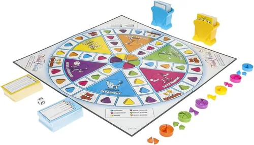 Vista 2 de Hasbro Gaming Trivial Pursuit, edición familiar, juego de mesa de trivia para 2 jugadores o más, juegos de fiesta para niños y niñas de más de 8 años