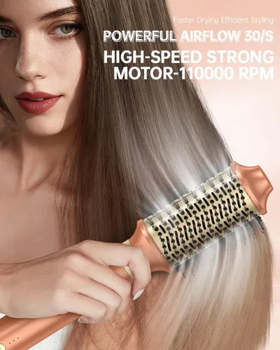 Vista 3 de Estilizador de aire caliente de 6 en 1 de webeauty [Doble voltaje], secador de pelo iónico negativo de alta velocidad con rizadores automáticos