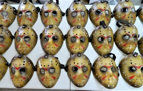 Vista 7 de Dead Head Props DHP Dark Jason - Máscara de hockey para disfraz de Halloween, máscara de fiesta