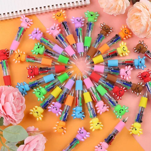 Vista 4 de 36 bolígrafos divertidos de ajolotl kawaii, mini bolígrafos de regalo