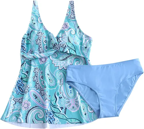 Vista 9 de Women's Sexy Slim Fit Bathing Suit Printed Sling Split Bikini Plus Size Swimsuit Casual Swimwear (Two Piece)