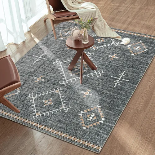 Vista 31 de ILANGO Alfombras de Área de Yute para Exteriores, Alfombras Tejidas Lavables para Patio 5'x7', Alfombras Naturales de Estilo Rústico para Áreas