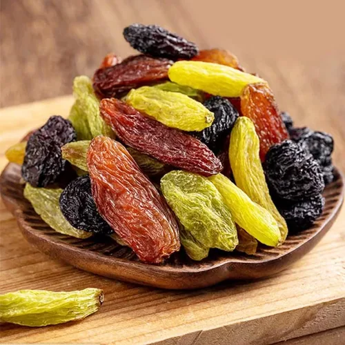 Vista 5 de Sin semillas Medley Pasas de frutas secas pasas doradas pasas a granel Pasas de tres colores, ingredientes de té con leche de pasas, aperitivos