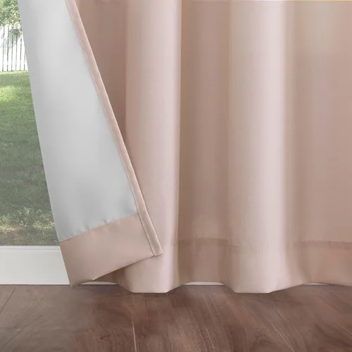 Vista 4 de Panel de cortina con ojales Sun Zero Marina para interior/exterior con protección UV y eficiencia energética, 54 x 95 pulgadas, cuarzo rosa