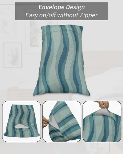 Vista 7 de Fundas de almohada geométricas abstractas tamaño King, fundas de almohada suaves decorativas para sofá de cuerpo largo lumbar con cierre de sobre