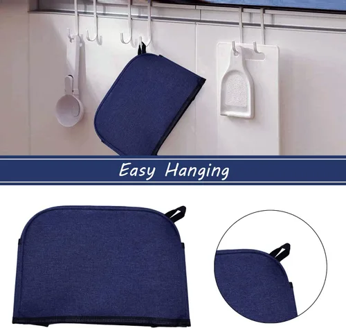 Vista 3 de Funda para tostadora de 2 rebanadas, funda para tostadora de electrodomésticos pequeños con bolsillos para cocina, lavable y protección contra