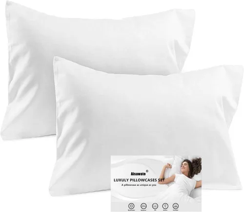 Vista 11 de Juego de 2 fundas de almohada negras de tamaño Queen estándar, fundas de almohada de algodón suave con cierre de sobre, resistentes al encogimiento