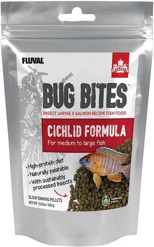 Vista 4 de Fluval (3 unidades) Fórmula de cíclidos Bug Bites para peces pequeños/medianos (1.6 onzas por botella)