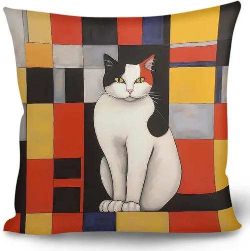 Vista 4 de GLUDEAR Juego de 4 fundas de almohada decorativas de 18 x 18 pulgadas, fundas de almohada con estampado novedoso para dormitorio, sofá, sala