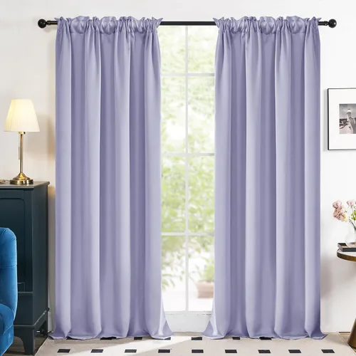 Vista 150 de Deconovo Cortinas opacas, aislamiento térmico, dobladillo para barra, reducción de ruido, certificado Oeko-TEX, cortinas de oscurecimiento