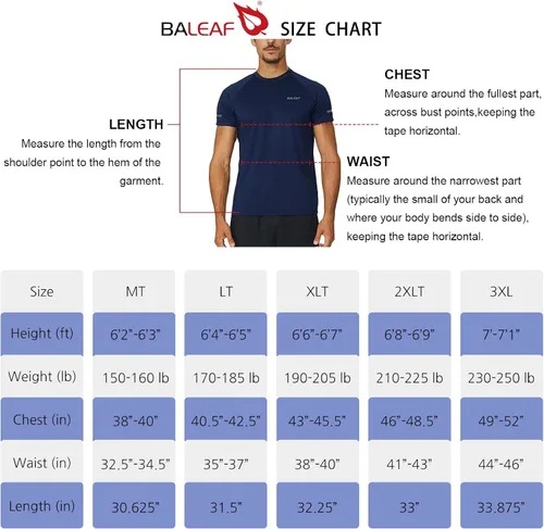 Vista 6 de BALEAF Camiseta de manga corta de secado rápido para hombre