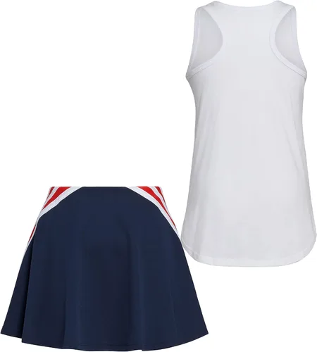 Vista 2 de adidas Juego de falda pantalón sin mangas de 2 piezas para niñas, plateado