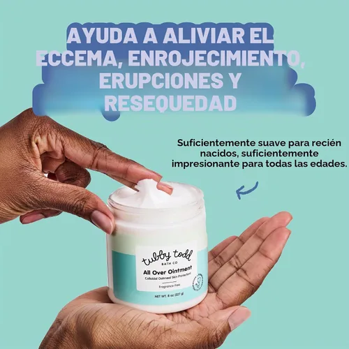 Vista 3 de Tubby Todd Ungüento completo, crema para eccema de bebé para pieles sensibles Crema multiusos para aliviar la piel del bebé para piel seca, sin