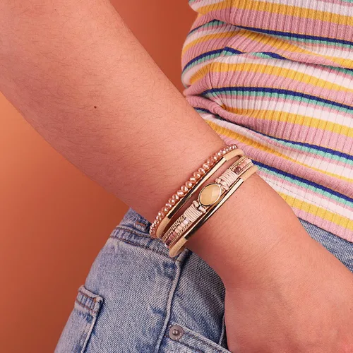 Vista 6 de FANCY SHINY- Pulseras de cuero de la envoltura de cuentas de cristal de la pulsera Boho Cuff piedra, dije, pulseras con cierre magnético de joyería