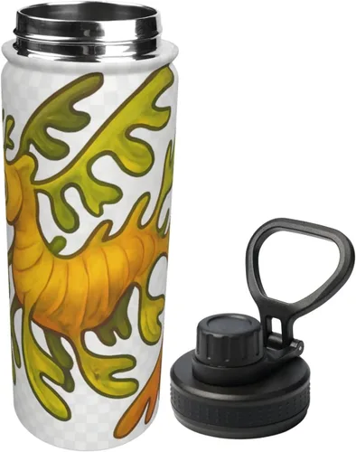 Vista 2 de Leafy Seadragon - Hervidor de agua aislado de acero inoxidable Botella de agua divertida con estampado Ideal para deportes y viajes Seadragón