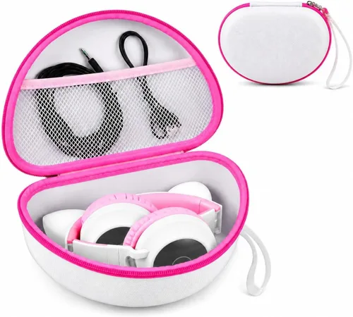 Vista 12 de PAIYULE Funda de auriculares para niños iClever para Riwbox CT-7S/CT-7, para auriculares de caramelo con oreja, funda protectora rígida con bolsillo