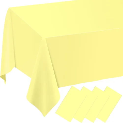 Vista 12 de 2 Pcs Light Blue Gingham Tablecloth Blue Disposable Plastic Checkered Table Cloths for Parties Disposable, Waterproof Rectangular Blue Table Cover