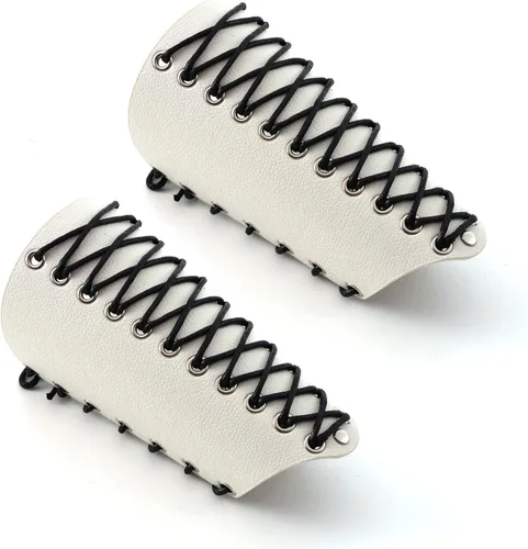 Vista 18 de MILAKOO 2 unids hombre negro cuero ancho guantelete pulsera de sujeción brazo armadura brazalete ajustable