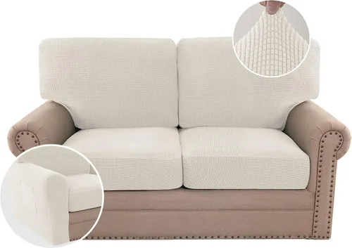 Vista 66 de H.VERSAILTEX Fundas elásticas para sillas de varias piezas, fundas para cojines ajustables para asiento y respaldo