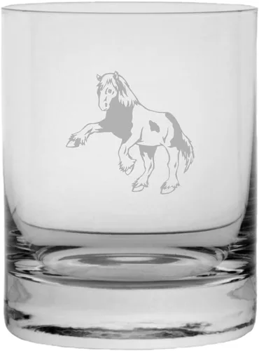 Vista 57 de Abaco Barb - Vaso de whisky con temática de caballo grabado (10.25 onzas)