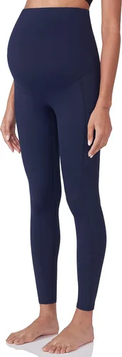 Vista 7 de POSHDIVAH Leggings de entrenamiento de maternidad para mujer sobre el vientre, pantalones de yoga con bolsillos, ropa deportiva suave, pantalones