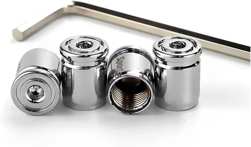 Vista 7 de Tapa de Válvula de Neumático, Diseño Antirrobo de Aleación de Zinc, 4 Piezas de Cubierta de Vástago de Rueda Automática con Sello de Goma