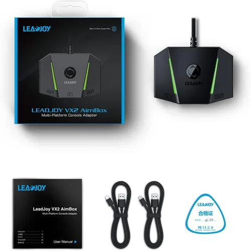 Vista 9 de leadjoy VX2 AimBox - Adaptador de teclado y mouse para consola de juegos convertidor de conexión con cable con conector de estudio de 0138in