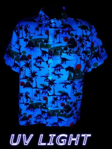 Vista 6 de Funny Guy Mugs Mens Hawaiian Print Button Down Short Sleeve Shirt