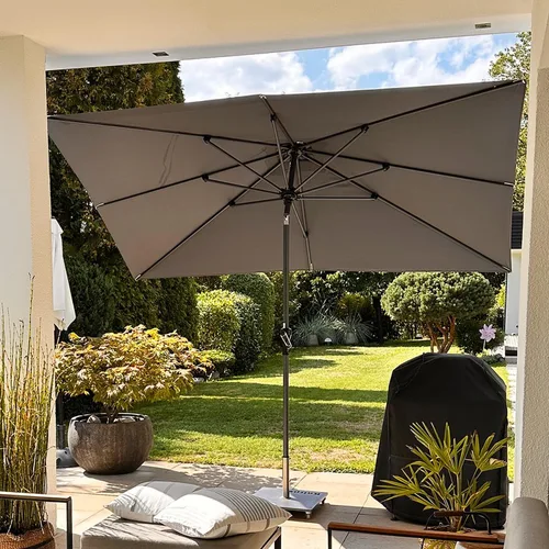 Vista 36 de PURPLE LEAF - Sombrilla de patio rectangular de 6' x 4', sombrilla de mesa para exteriores con marco de aluminio, sombrilla de mercado, sombrilla