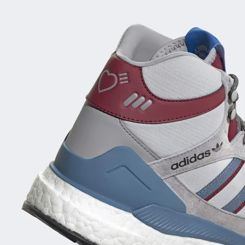 Vista 9 de adidas Originals Zapatos deportivos Marathon x Human Made Hi Top para hombre, Ónix transparenteSt Stonewash AzulBorgoña colegial
