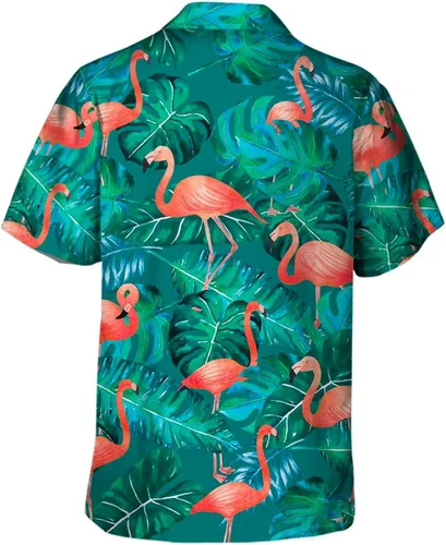 Vista 2 de 365CUSGIFTS - Camisa hawaiana de verano tropical Aloha con botones, manga corta, regalo de cumpleaños para hombres y mujeres