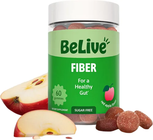 BeLive Gomitas de fibra para regularidad y salud digestiva, cero azúcar, 60