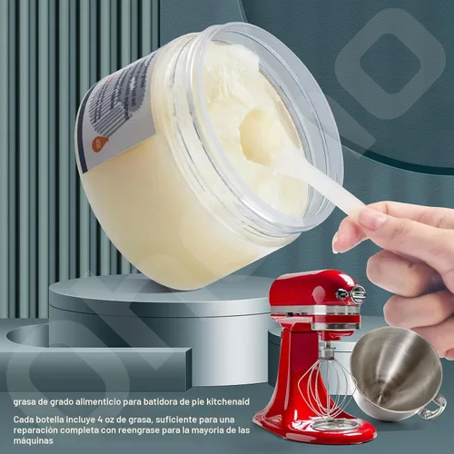 Vista 4 de Grasa de grado alimenticio de 4 oz para batidora de pie KitchenAid, universalmente compatible con batidora de pie de cocina - Mantiene