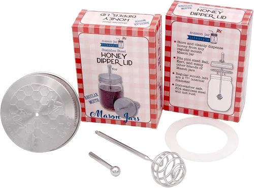 Vista 2 de Mason Jar Lifestyle - Olla de acero inoxidable para miel (boca regular)
