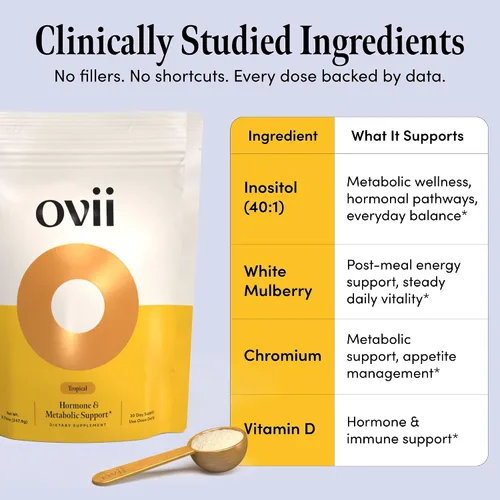 Vista 3 de Ovii Apoyo metabólico para mujeres – Reducose® White Mulberry con Myo-Inositol y D-Chiro Inositol 40:1 Blend – Bienestar diario, equilibrio