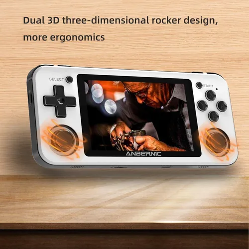 Vista 3 de Dosnura RG351P Handheld Game Console, Retro Game Console Open Linux Tony System RK3326 Chip 64G TF Card 2500 Classic Games 3.5 Inch IPS Screen