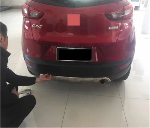 Vista 4 de Compatible con Mazda CX-3 CX3 2015 2016 2017 2018 2019 acero inoxidable parachoques delantero trasero cubierta protectora de placa protectora