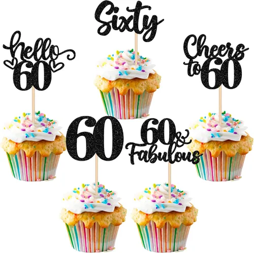 Vista 60 de 30 piezas de adornos para cupcakes de 12 cumpleaños feliz, brillantes doce, hola 12, felicitaciones a 12 años, adornos para cupcakes, 12