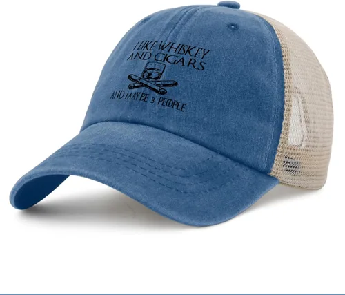 Vista 112 de Philysonic Funny Hat I Like Whisky and Cigars and Maybe 3 People Sombreros para Hombres Gorras de Béisbol Gorras Ajustables