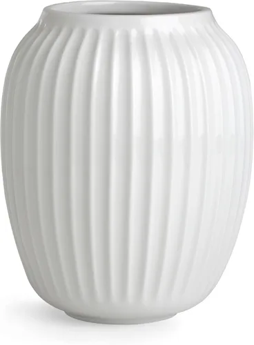 Vista 10 de Kahler Hammershoi - Jarrón de porcelana acanalada blanca, 4.1 pulgadas