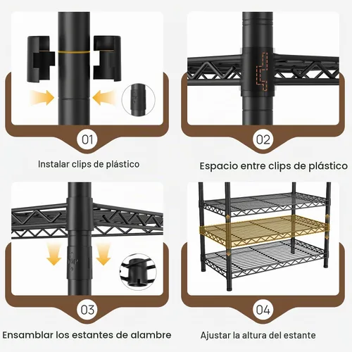 Vista 6 de Golpart Estante de ropa rodante resistente Ruedas Estante de ropa portátil de metal Wardrobe Adjustable Wire Shelving Metal Double Clothing Racks