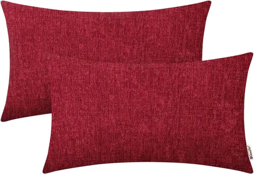 Vista 93 de BRAWARM Fundas de almohada 40x40 cm - Paquete de 2 fundas de almohada de chenilla negra, fundas de almohada de chenilla suave teñida sólida