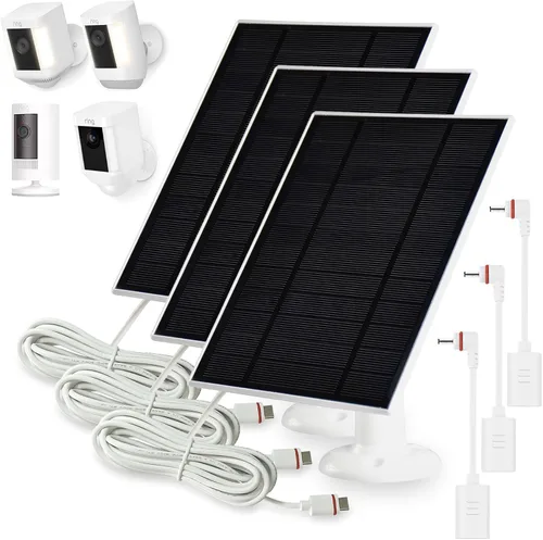 Vista 8 de Panel solar de 4 W para cámaras de exterior de anillo, 1 paquete de panel solar compatible con todas las nuevas baterías de cámara para exteriores
