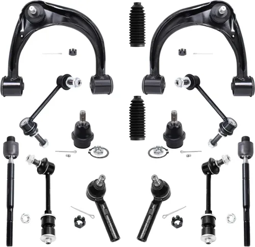 Vista 150 de Detroit Axle - Kit de suspensión frontal de 15 piezas para Jeep Grand Cherokee 99-04 1999 2000 2001 2002 2003 2004, brazos de control superior e