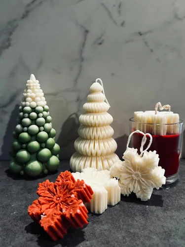 Vista 2 de Snowflake Candles Set of 6, Christmas Eve Candles, New Years Candles, Shaped Snowflake Scented Candles, Ornaments Christmas Gifts, Christmas