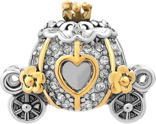 Vista 2 de LSxAB Dije de dibujos animados de carruaje de unicornio y príncipe rana para pulseras para mujer, familia, familia Pegsus princesa, collares
