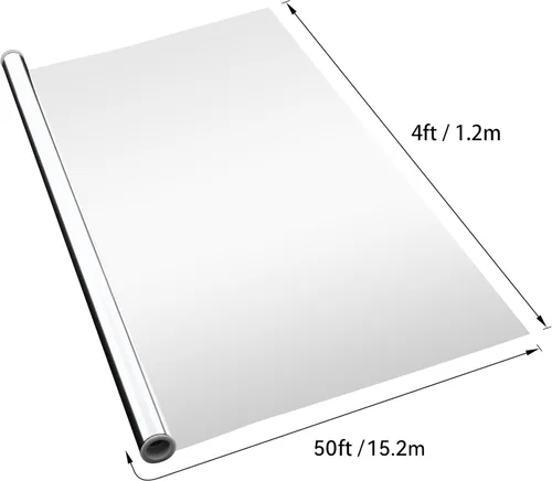 Vista 2 de HFS Rollo de película de Mylar altamente reflectante R de 2 mil PET recubierto de aluminio para horticultura, salas de cultivo de 4 pies x 50 pies