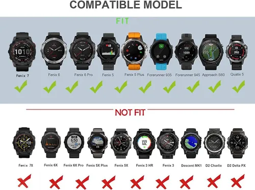 Vista 4 de Correa de 0.866 in compatible con Garmin Fenix 7, Fenix 6, Fenix 6 Pro, Fenix 5, Fenix 5 Plus, Approach S60 S62, Forerunner 935 945, pulsera de Rojo